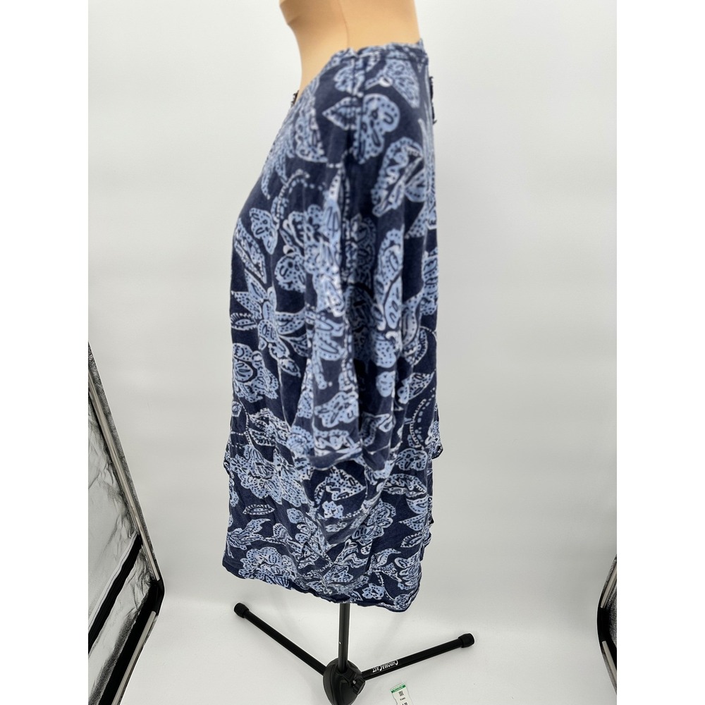 We The Free Floral Print Cotton T Shirt Blue White Women's Size M - Picture 4 of 10